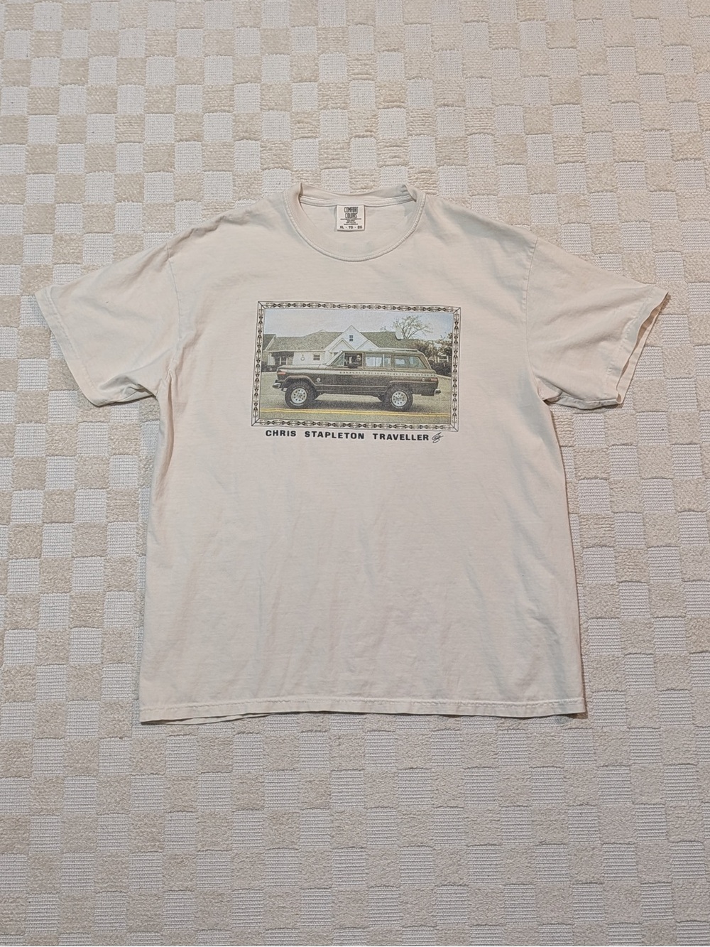 Chris Stapleton Traveller Tour 2017 Cream Cotton T-Shirt Size XL